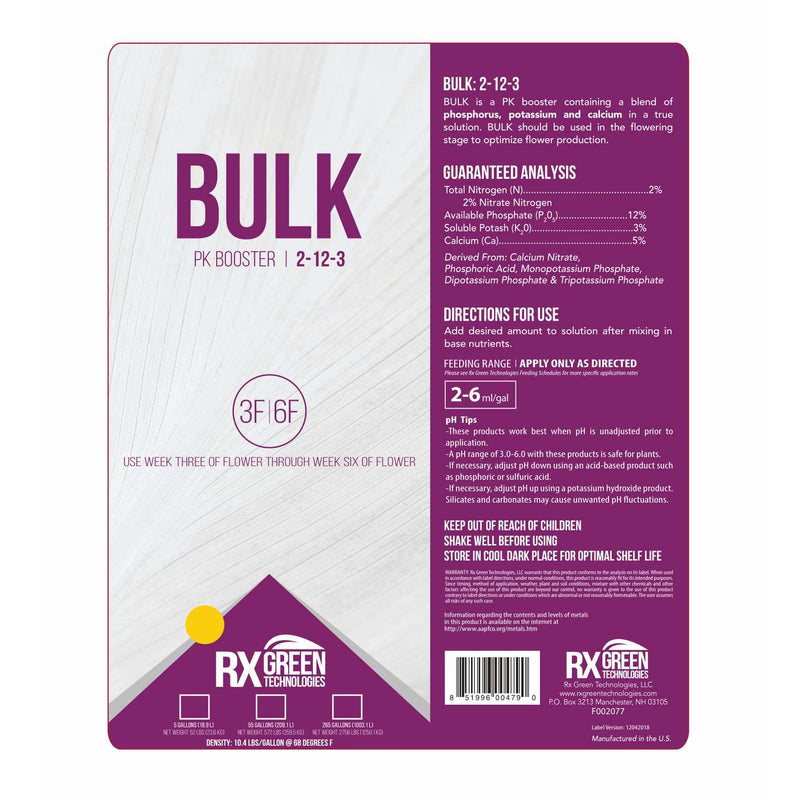 Bulk pk booster 2-12-3 general label with directions for us