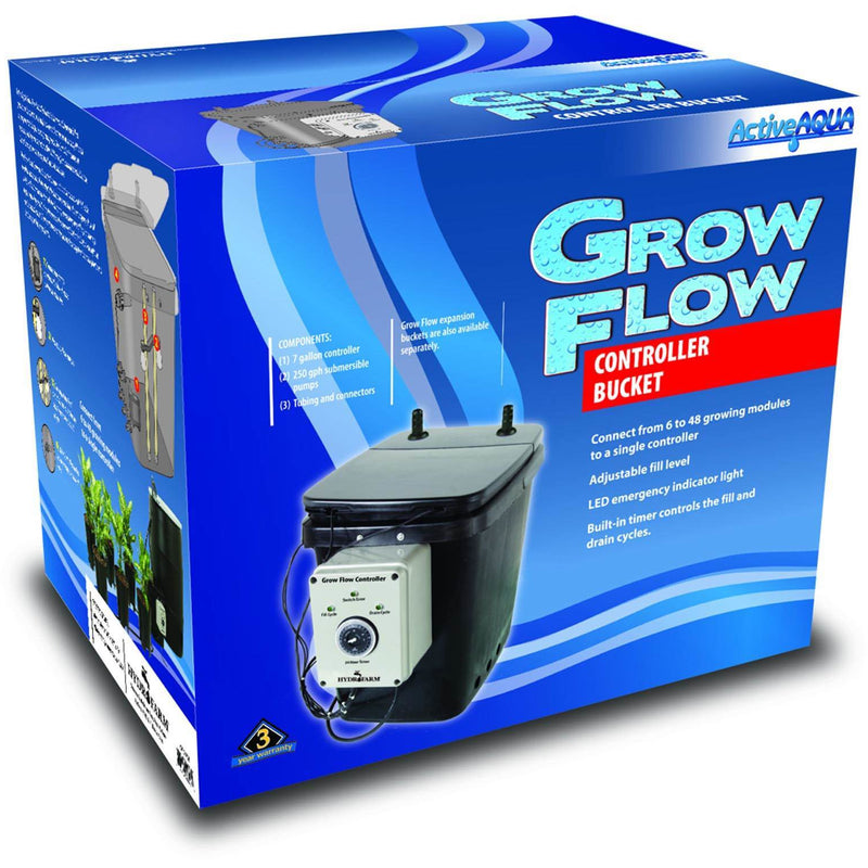 Active Aqua’s Grow Flow Controller bucket packaging box