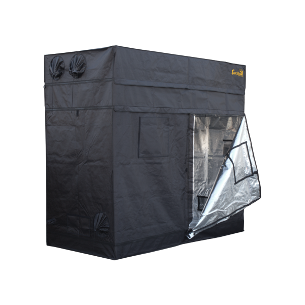 angle half open Gorilla LITE LINE Indoor Grow Tent 4' X 8' X 6'7" with extension 
