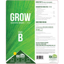 Grow Part b warning label, analysis, directions for use, and feeding range 