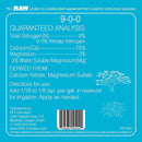 Raw soluble 9-0-0 back label and directions for use
