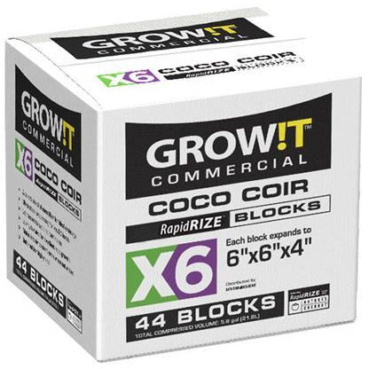 Grow!t Commercial Coco, RapidRIZE Block 6'x6"x4", case of 40