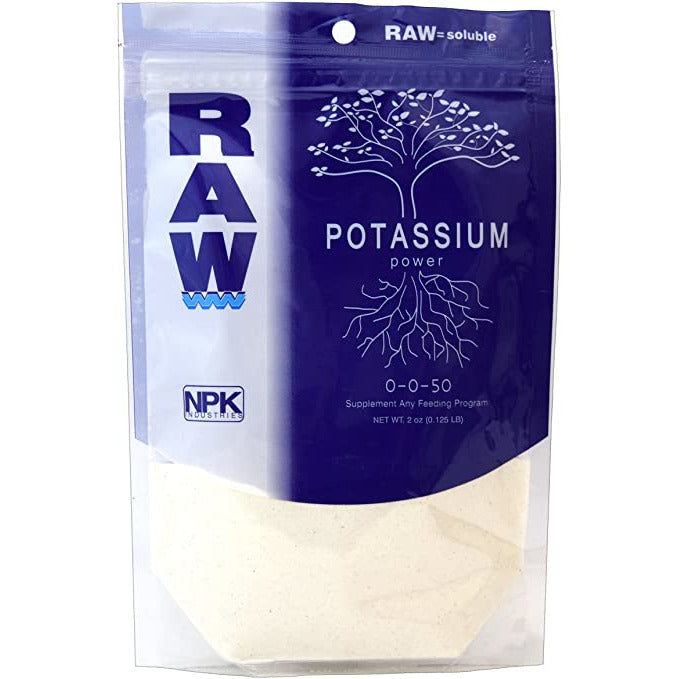 Raw Potassium Power 0-0-50 Front Packaging Blue Label