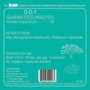 npk industries kelp teal back label with directions for use