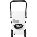 back view of dehumidifier of the plug and wheels