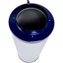 top view of the blue and white filter