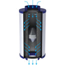 demonstration of how the air flows throuhg the carbon filter
