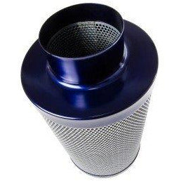 blue and silver carbon filter
